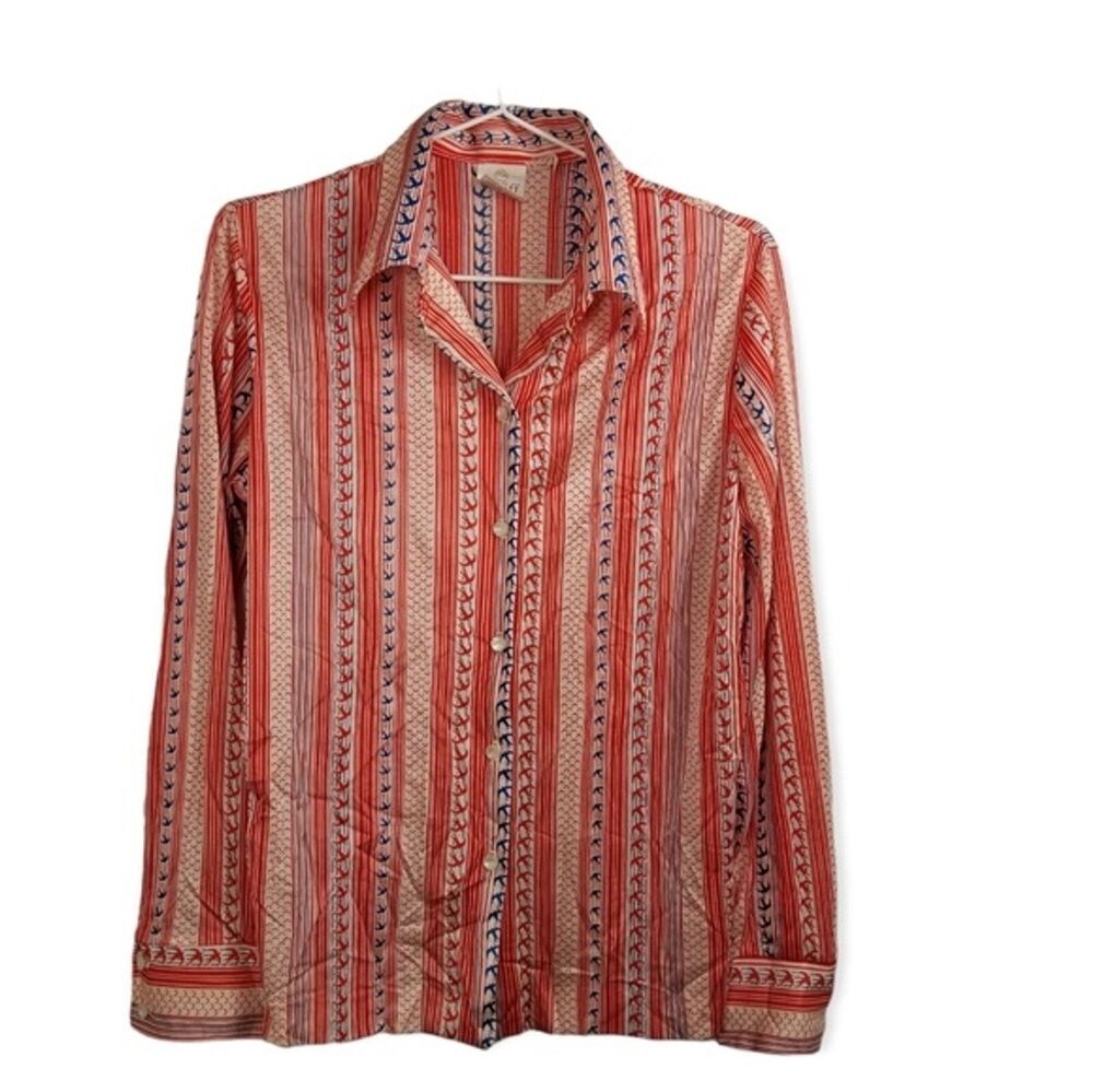 Vintage 70s Graff Stripe  Button Up Shirt